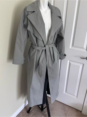 Light Gray Trench Coat - Women’s Classic Trench Oversized